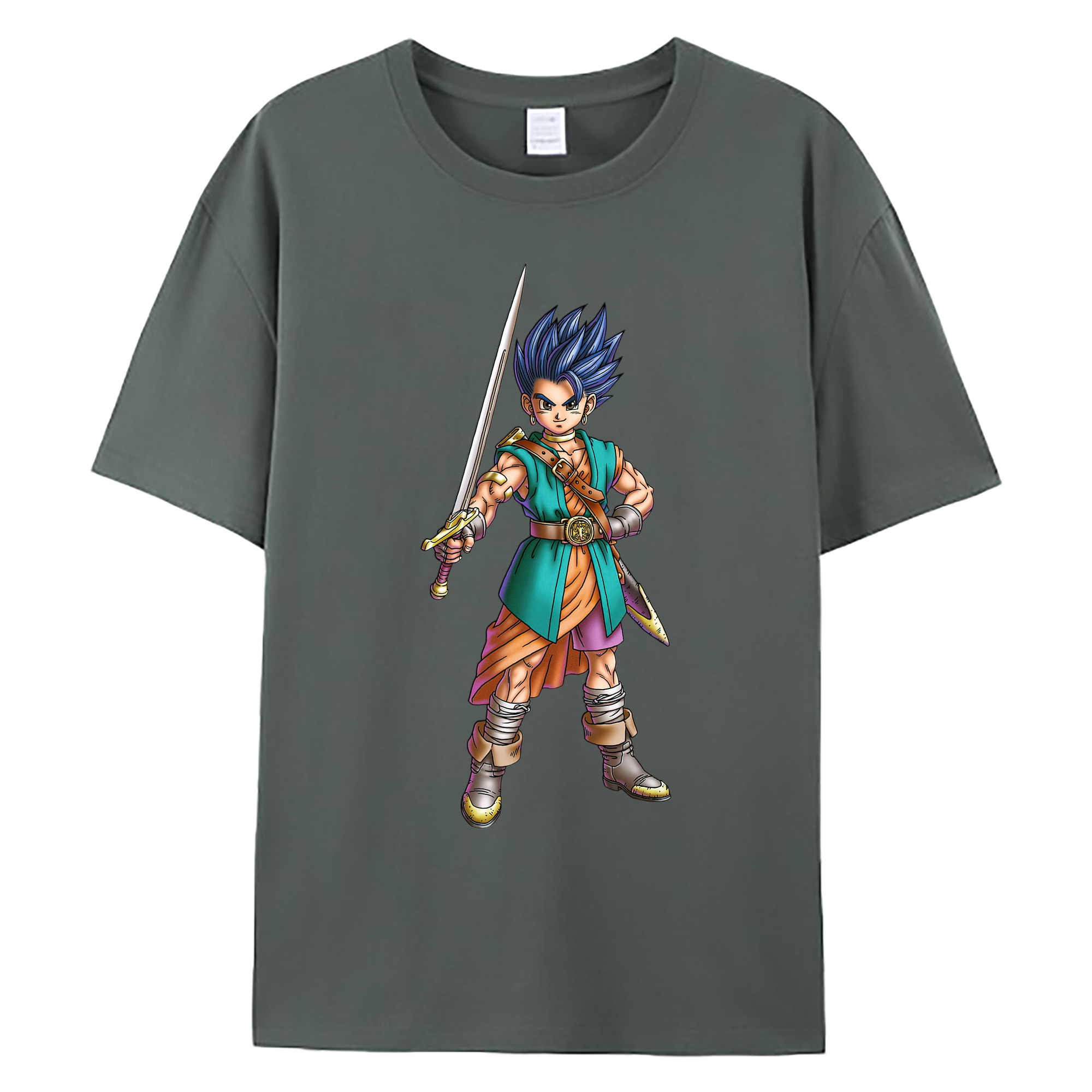 （画像用） ドラゴンクエスト Doragon Kuesuto Dragon Quest 綿100％ メンズ半袖Tシャツ｜肌触りやわらか＆通気性